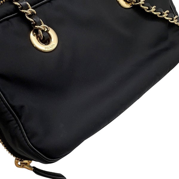 プラダ チェーンショルダーバッグ トライアングルロゴ ナイロン 1BB121 PRADA バッグ 黒
