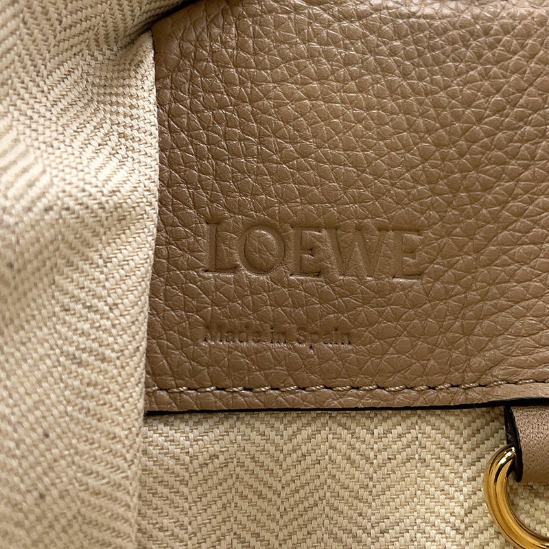 ロエベ ハンドバッグ ハンモックバッグ コンパクト ソフトグレインカーフレザー A538H13X03 LOEWE 2way ベージュ