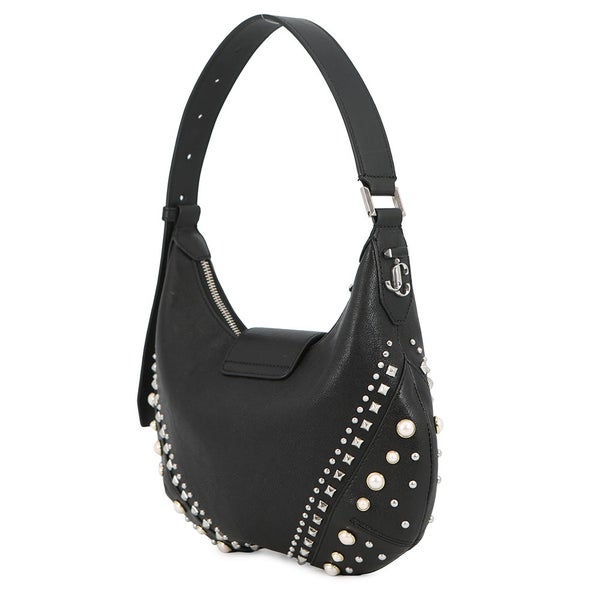 ジミーチュウ ハンドバッグ バー ホーボー スモール レザー フェイクパール BARHOBOSQXB JIMMY CHOO 黒