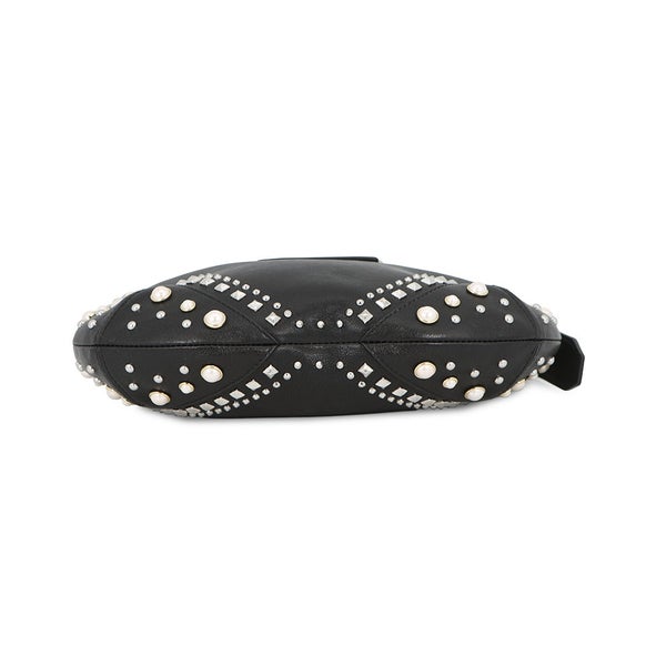 ジミーチュウ ハンドバッグ バー ホーボー スモール レザー フェイクパール BARHOBOSQXB JIMMY CHOO 黒