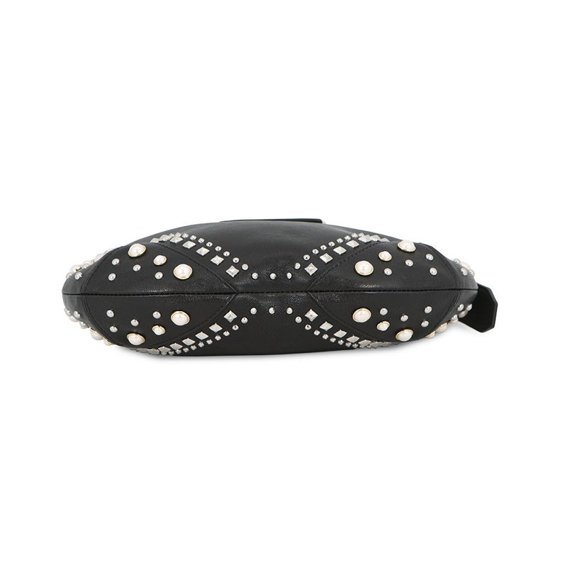 ジミーチュウ ハンドバッグ バー ホーボー スモール レザー フェイクパール BARHOBOSQXB JIMMY CHOO 黒