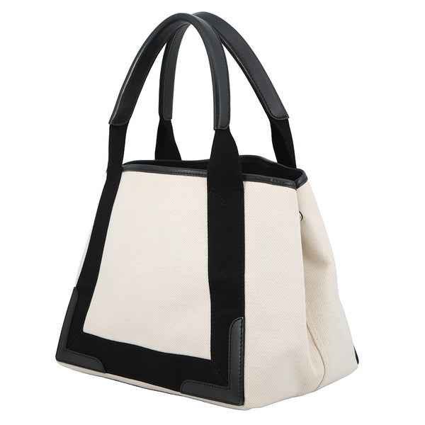 バレンシアガ トートバッグ ネイビーカバス S ポーチ付 339933 BALENCIAGA 黒 白