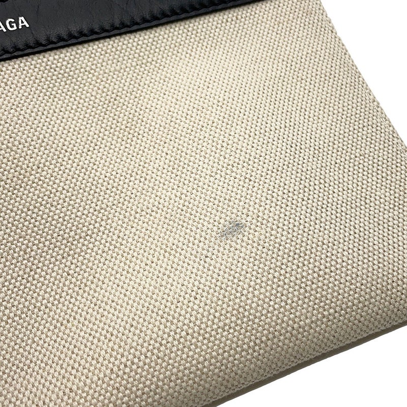 バレンシアガ トートバッグ ネイビーカバス S ポーチ付 339933 BALENCIAGA 黒 白
