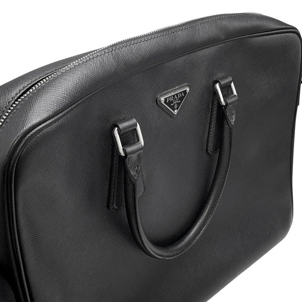 プラダ ブリーフケース サフィアーノ トライアングルロゴ 2VE028 PRADA ２wayショルダー メンズ 黒