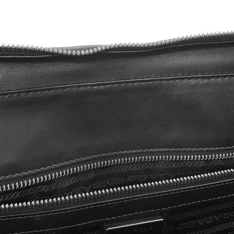 プラダ ブリーフケース サフィアーノ トライアングルロゴ 2VE028 PRADA ２wayショルダー メンズ 黒