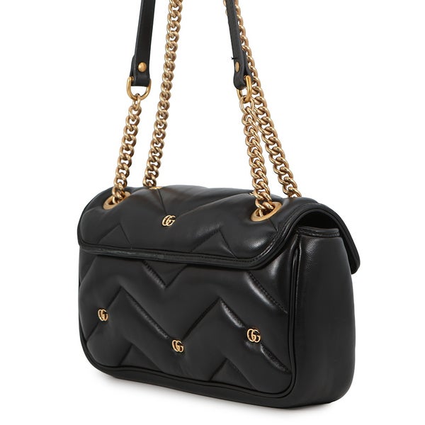 グッチ チェーンショルダーバッグ GGマーモント レザー 443497 GUCCI 黒