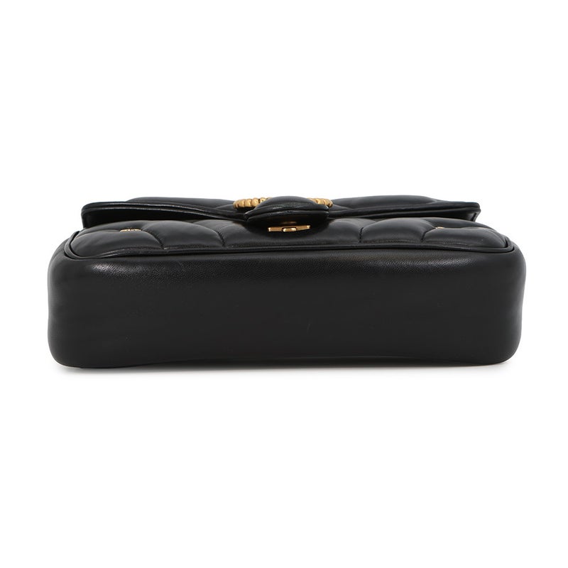 グッチ チェーンショルダーバッグ GGマーモント レザー 443497 GUCCI 黒