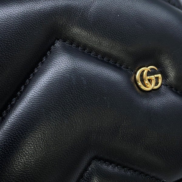 グッチ チェーンショルダーバッグ GGマーモント レザー 443497 GUCCI 黒