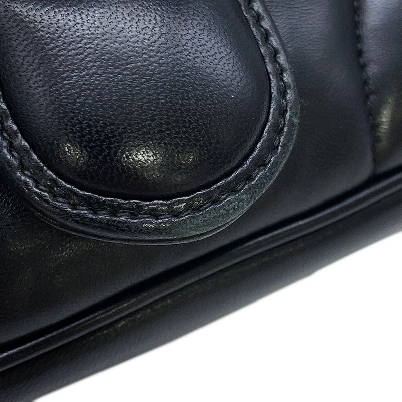 グッチ チェーンショルダーバッグ GGマーモント レザー 443497 GUCCI 黒