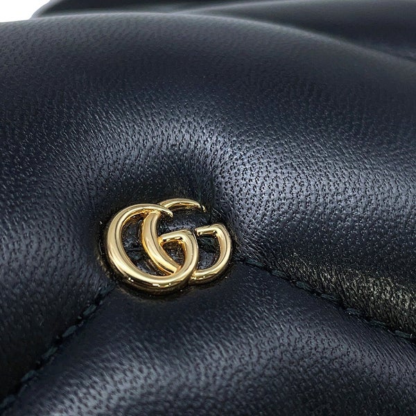 グッチ チェーンショルダーバッグ GGマーモント レザー 443497 GUCCI 黒