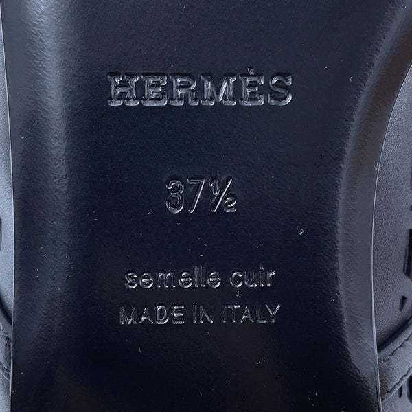 エルメス バレエシューズ メリ カーフレザー レディースサイズ37 1/2 HERMES 黒