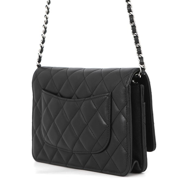 シャネル チェーンウォレット クラシック マトラッセ ココマーク ラムスキン AP4241 CHANEL 財布 黒