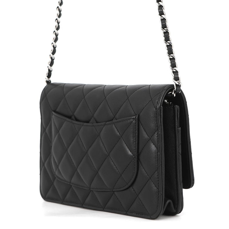 シャネル チェーンウォレット クラシック マトラッセ ココマーク ラムスキン AP4241 CHANEL 財布 黒