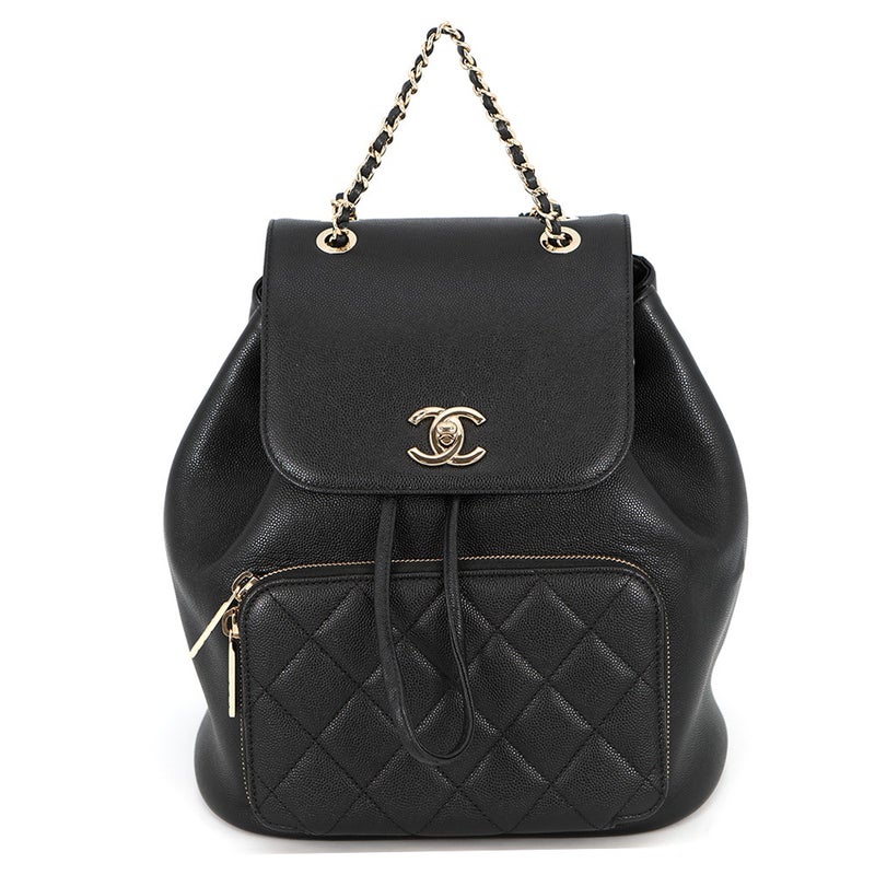 シャネル リュック マトラッセ ココマーク バックパック キャビアスキン A93748 CHANEL バッグ リュックサック 黒