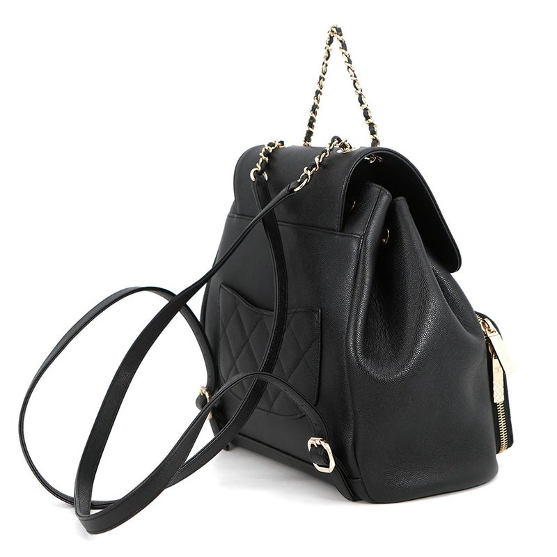 シャネル リュック マトラッセ ココマーク バックパック キャビアスキン A93748 CHANEL バッグ リュックサック 黒