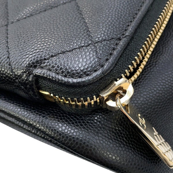 シャネル リュック マトラッセ ココマーク バックパック キャビアスキン A93748 CHANEL バッグ リュックサック 黒