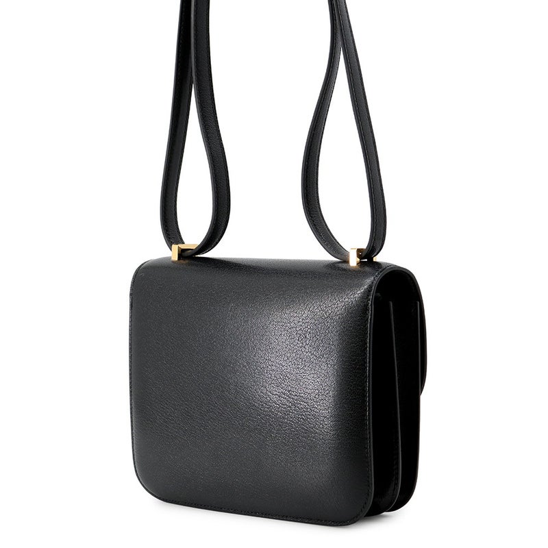 エルメス ショルダーバッグ ミニ コンスタンス3 ミロワール ブラック/ゴールド金具 シェブルミゾル G刻印 HERMES Constance 黒