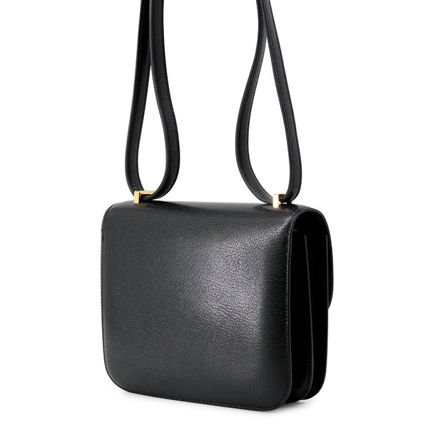 エルメス ショルダーバッグ ミニ コンスタンス3 ミロワール ブラック/ゴールド金具 シェブルミゾル G刻印 HERMES Constance 黒