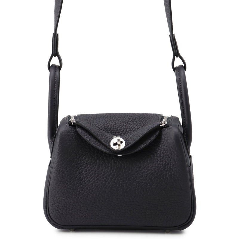 エルメス ハンドバッグ リンディ ミニ キャバン/シルバー金具 トリヨンクレマンス G刻印 HERMES バッグ 2wayショルダーバッグ