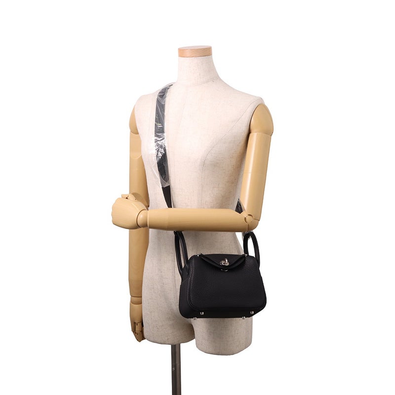 エルメス ハンドバッグ リンディ ミニ キャバン/シルバー金具 トリヨンクレマンス G刻印 HERMES バッグ 2wayショルダーバッグ