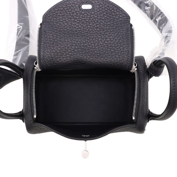 エルメス ハンドバッグ リンディ ミニ キャバン/シルバー金具 トリヨンクレマンス G刻印 HERMES バッグ 2wayショルダーバッグ