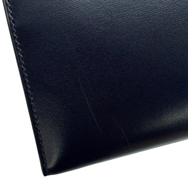 エルメス ハンドバッグ ケリー28 外縫い ネイビー/ゴールド金具 ボックスカーフ □E刻印 HERMES Kelly 2wayバッグ