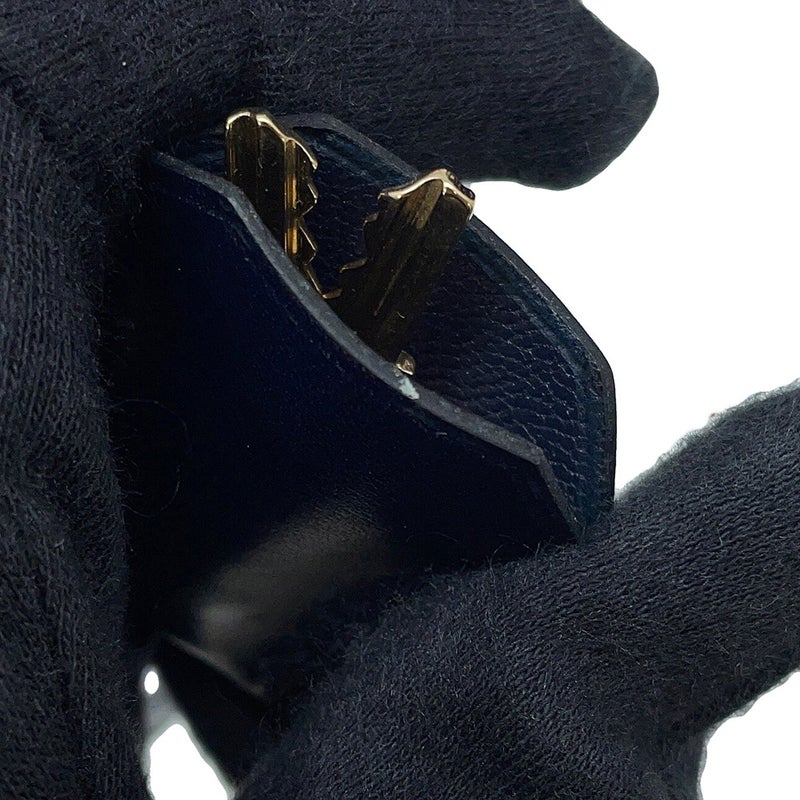 エルメス ハンドバッグ ケリー28 外縫い ネイビー/ゴールド金具 ボックスカーフ □E刻印 HERMES Kelly 2wayバッグ