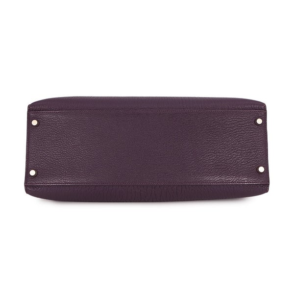 エルメス ハンドバッグ ケリー35 外縫い カシス/シルバー金具 シェーブルコロマンデル □H刻印 ２wayショルダー