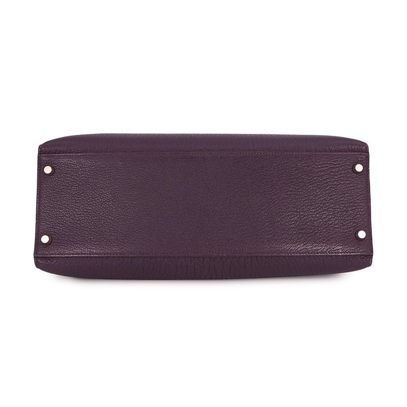 エルメス ハンドバッグ ケリー35 外縫い カシス/シルバー金具 シェーブルコロマンデル □H刻印 ２wayショルダー