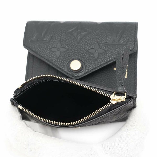 ルイヴィトン 三つ折り財布 モノグラム・アンプラント ポルトフォイユ・ヴィクトリーヌ M64060 ヴィトン ブラック 黒