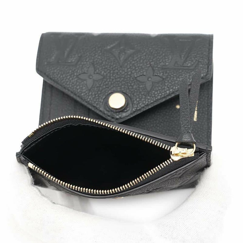 ルイヴィトン 三つ折り財布 モノグラム・アンプラント ポルトフォイユ・ヴィクトリーヌ M64060 ヴィトン ブラック 黒