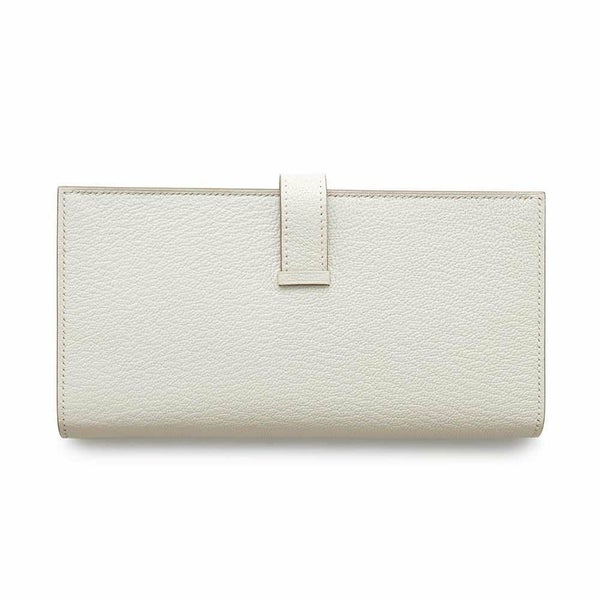 エルメス 長財布 ベアンスフレ マッシュルーム/ゴールド金具 シェブルミゾル B刻印 財布 シェーブル