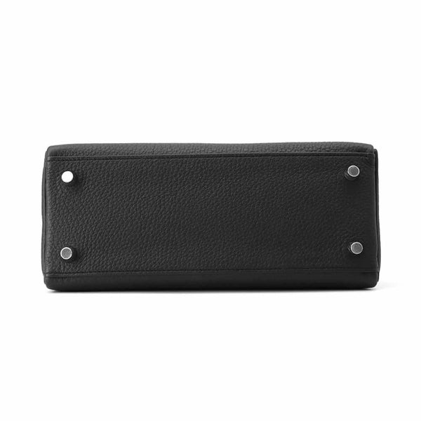 エルメス ハンドバッグ ケリー25 内縫い ブラック/シルバー金具 トゴ W刻印 2wayショルダー 黒