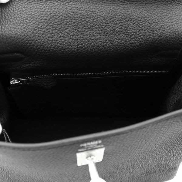 エルメス ハンドバッグ ケリー25 内縫い ブラック/シルバー金具 トゴ W刻印 2wayショルダー 黒