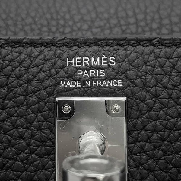 エルメス ハンドバッグ ケリー25 内縫い ブラック/シルバー金具 トゴ W刻印 2wayショルダー 黒