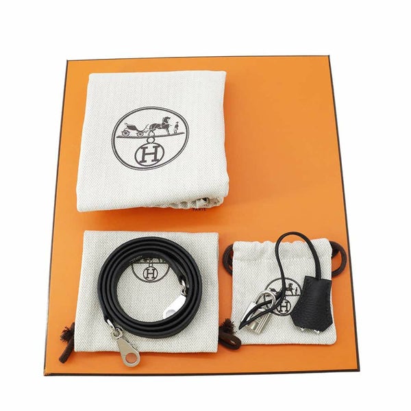 エルメス ハンドバッグ ケリー25 内縫い ブラック/シルバー金具 トゴ W刻印 2wayショルダー 黒