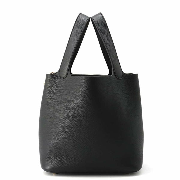 エルメス ハンドバッグ ピコタンロックMM ブラック/ゴールド金具 トリヨンクレマンス W刻印 黒