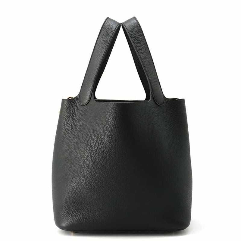 エルメス ハンドバッグ ピコタンロックMM ブラック/ゴールド金具 トリヨンクレマンス W刻印 黒