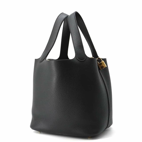 エルメス ハンドバッグ ピコタンロックMM ブラック/ゴールド金具 トリヨンクレマンス W刻印 黒