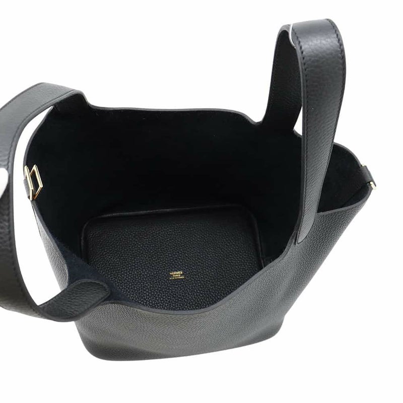 エルメス ハンドバッグ ピコタンロックMM ブラック/ゴールド金具 トリヨンクレマンス W刻印 黒