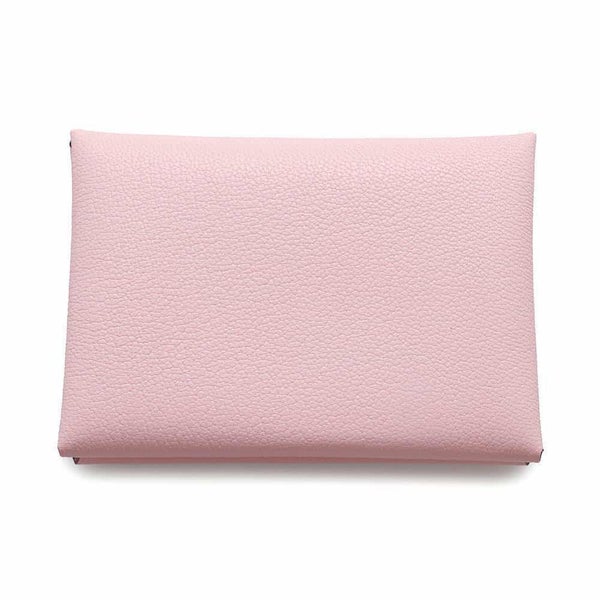 エルメス コインケース カルヴィ デュオ ローズサクラ/シルバー金具 シェブルミゾル W刻印 財布 シェーブル