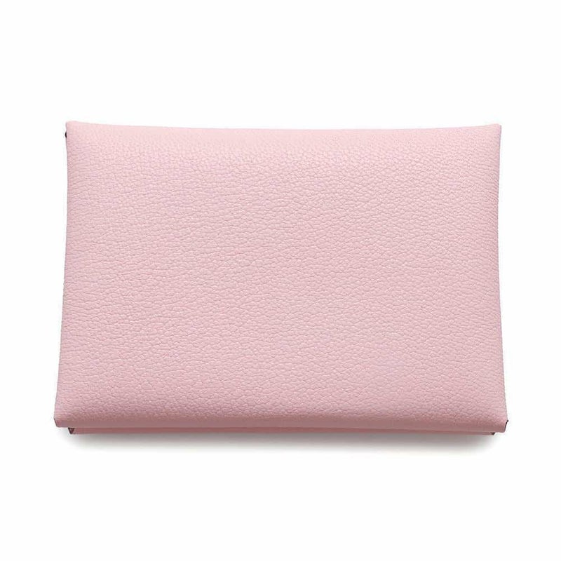 エルメス コインケース カルヴィ デュオ ローズサクラ/シルバー金具 シェブルミゾル W刻印 財布 シェーブル