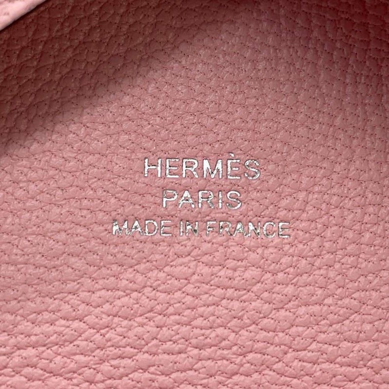 エルメス コインケース カルヴィ デュオ ローズサクラ/シルバー金具 シェブルミゾル W刻印 財布 シェーブル