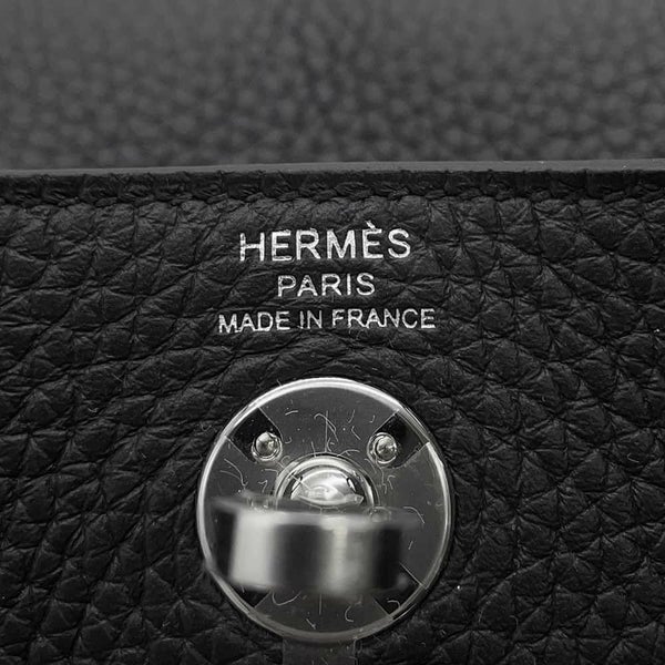 エルメス リンディ ミニ ブラック/シルバー金具 トリヨンクレマンス W刻印 HERMES 2wayショルダー 黒