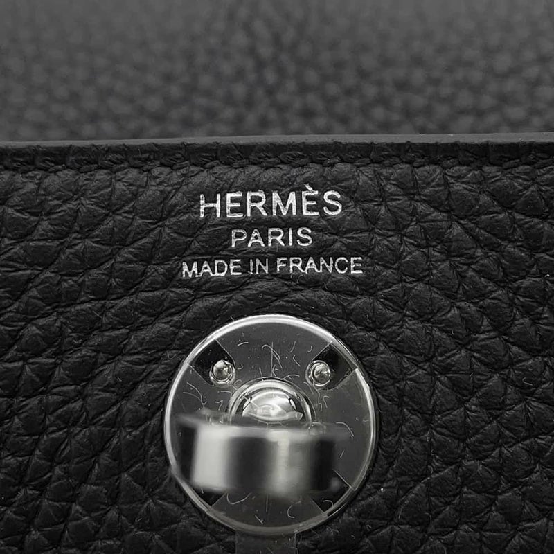 エルメス リンディ ミニ ブラック/シルバー金具 トリヨンクレマンス W刻印 HERMES 2wayショルダー 黒