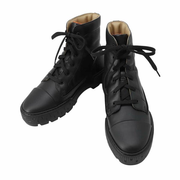 エルメス ショートブーツ フレッシュ オールレザー メンズサイズ42 HERMES 靴 黒