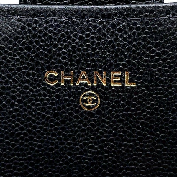 シャネル チェーンウォレット ココマーク マトラッセ フォンケース キャビアスキン AP3876 CHANEL 黒