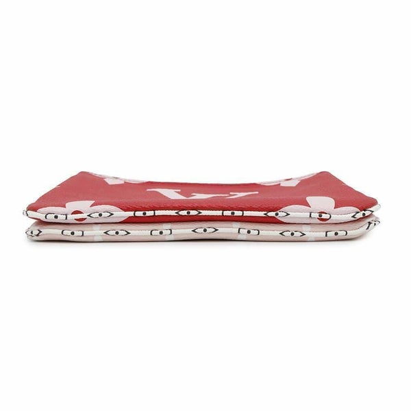 ルイヴィトン チェーンショルダーバッグ モノグラム・ジャイアント ポシェット・ドゥーブル ジップ ルージュ M67561 2wayクラッチ