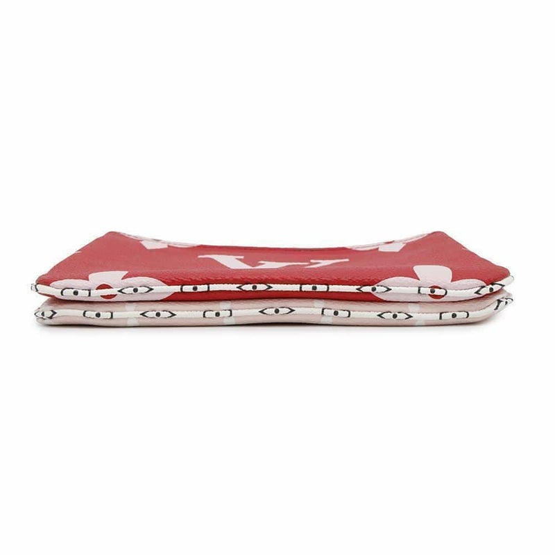 ルイヴィトン チェーンショルダーバッグ モノグラム・ジャイアント ポシェット・ドゥーブル ジップ ルージュ M67561 2wayクラッチ