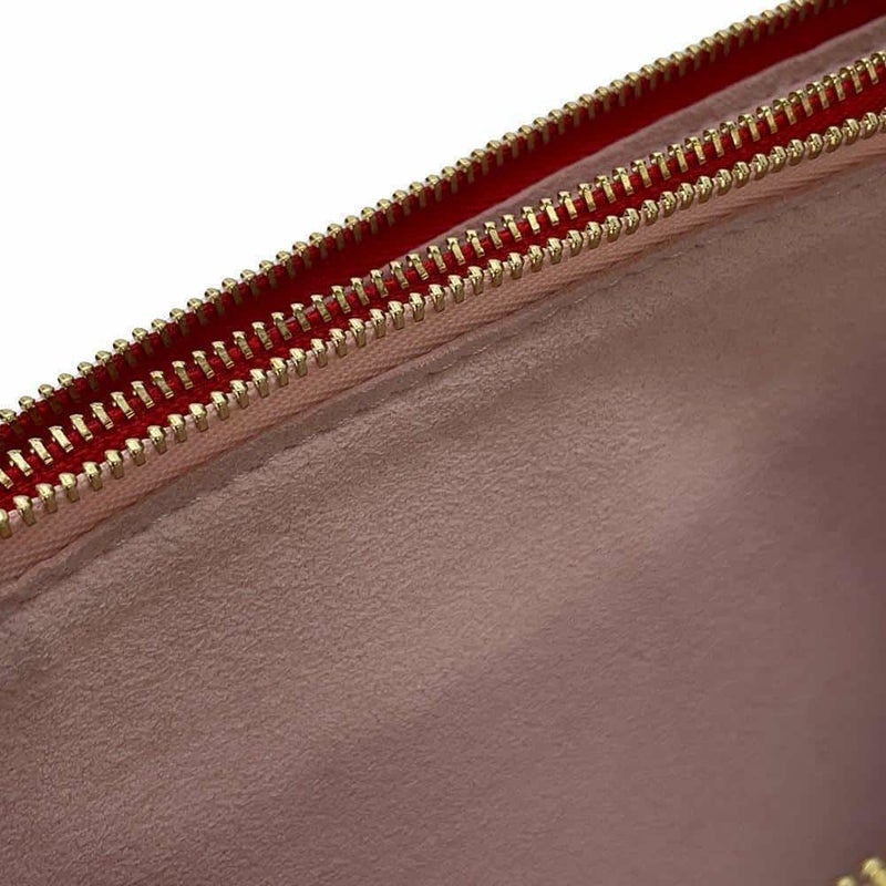 ルイヴィトン チェーンショルダーバッグ モノグラム・ジャイアント ポシェット・ドゥーブル ジップ ルージュ M67561 2wayクラッチ